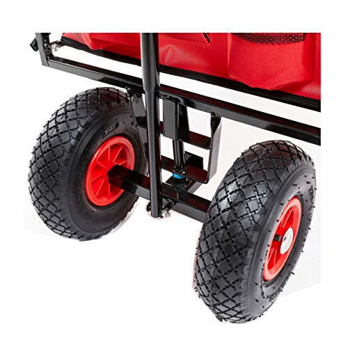 Bollerwagen faltbar Luftreifen Dach Luftbereifung Strand 80kg Boden mit Polsterung Transportwagen Picknick Urlaub Offroad Kinder