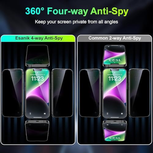Image of MACLEN Anti-Spy 4-Way 360 True Privacy Tempered Glass Militry-Grade Protector for iPhone X, XS, 11 Pro,Case Friendly, 9H Hardness, Easy Installation