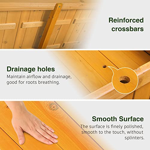 Suniboxi Raised Garden Bed With Legs, Cedar Wooden Elevated Planter Box Outdoor For Vegetables Flowers Herbs Gardening Backyard Patio, With Planter Liner 46X22X33In #TOP3