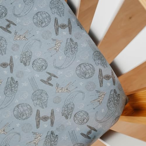 Image of Premium Fitted Knit Crib Sheet /Toddler Sheet Starships by Copper Pearl