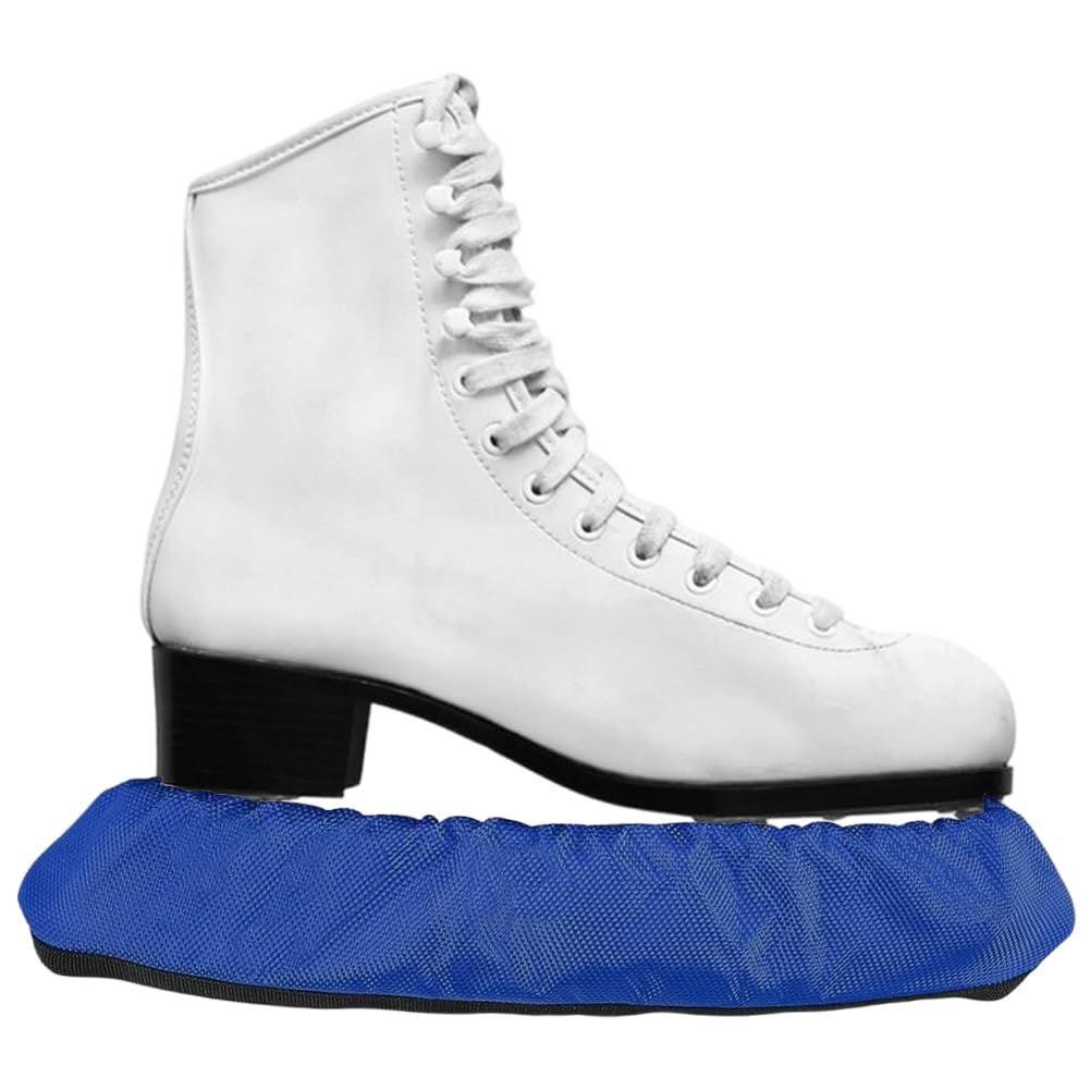 GORGECRAFT 2Pcs Ice Skate Blade Guards Figure Skate Covers Medium Blue Oxford Cloth Soft Fabric Thickness 21mm Figure Blade Protector Tools Guards for Youth Adult Ice Speed Hockey Accessories