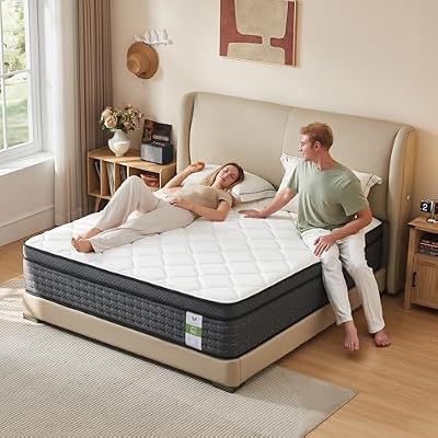 Yantan 10 Inch Full Mattress in a Box: Hybrid Full Size Mattresses with Memory Foam and Pocket Springs for Presssure Relief & Motion Isolation, CertiPUR-US, Upgraded