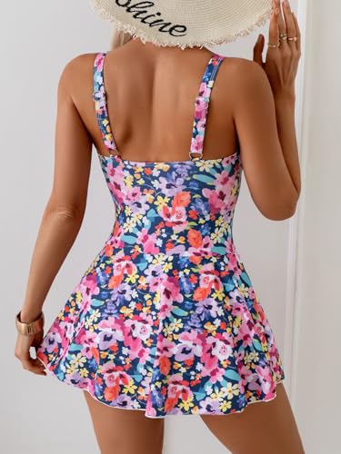 Image of Eomenie One Piece Swimdress Swimsuits for Women Tummy Control Swim Dresses Skirt Bathing Suit