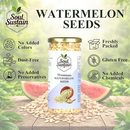 Image of Watermelon Seeds Raw Superfood (250 GM) - Plant Protein Boost, Rich in Fiber & Healthy Fats, Heart & Bone Support, Snack or Recipe Toppers, Smoothies, Salads, Baking, Nutritious Seeds for Daily Use