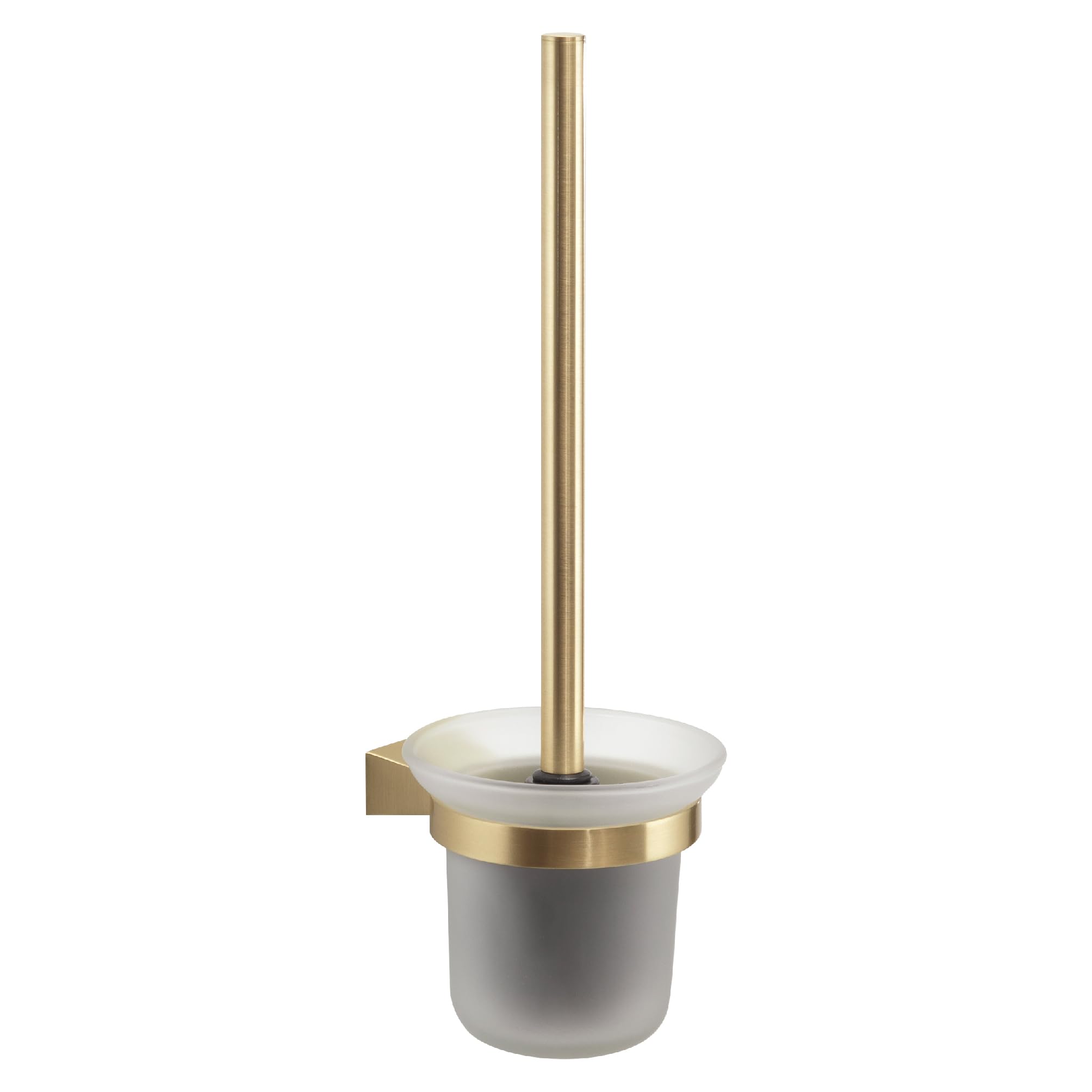 GEDY | Scopino WC Tonale, Scopettino Bagno in Acciaio Inox, Cromall e Vetro Satinato, Fissaggio con Viti Incluse, Oro Matt, 35,8x11,2x13,4cm