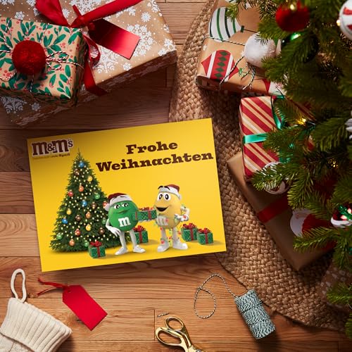 M&M'S Frohe Weihnachten Snack Mix I Peanut, Crispy, Schokolade, Chocolate Minis I 4 Sorten I 9 Packungen I 724 g I Geschenkbox zu Weihnachten