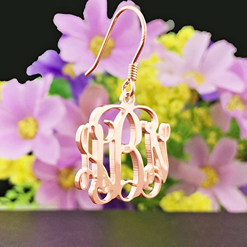 925 Sterling Silver Personalized Monogram Earrings Custom Made with 3 Initials2