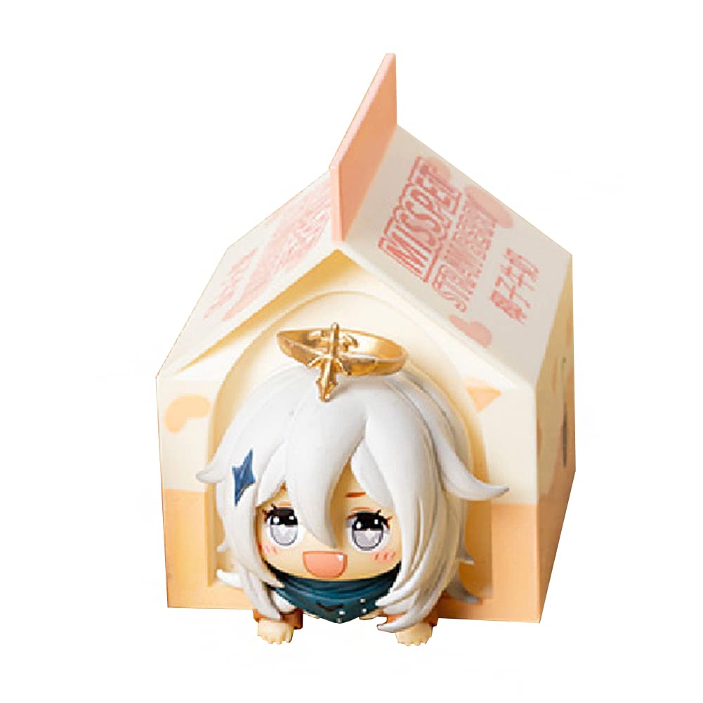 Qiqi Paimon Anime Figura Q Versione Action Figure Kawaii Creative Milk Box Modello PVC Figurine Giocattoli da collezione per regalo