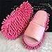 Pssopp Floor Slippers, Chenille Material 2-in-1 Design with Hook and Loop Fasteners for Efficient Sweeping at Home for All Ages (M 39-41)