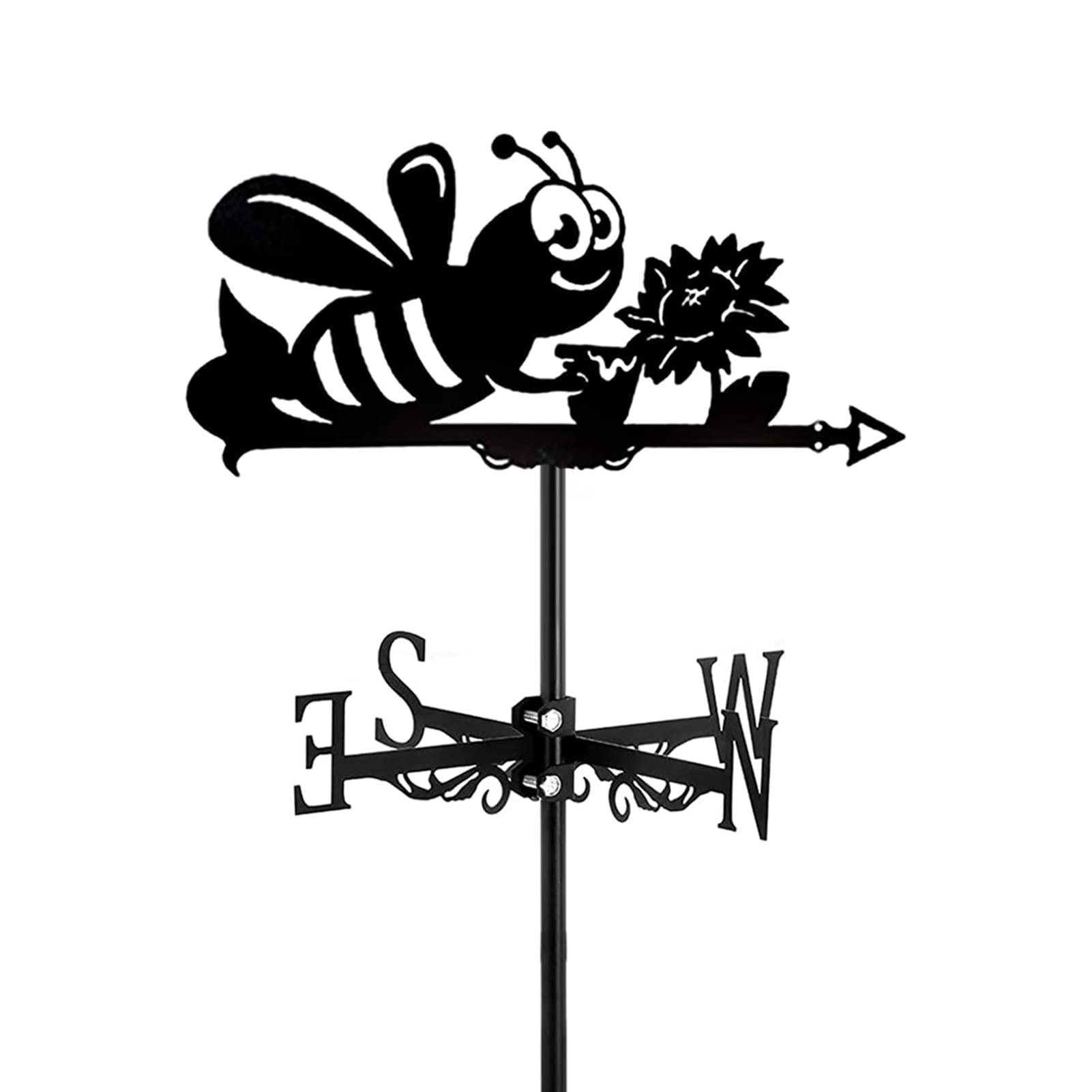 Outdoor WeatherVanes, wiatrowskaz latający ptak i dom ornament wiatrowskaz dach uchwyt ogrodowy dekoracja podwórka wiatrowskaz, wskazujący kierunek wiatru, koliber (pszczoła)