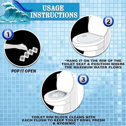 Bily Solid Toilet Rim Block Ocean | 2 * 50g Value Pack| Powerful Foaming and Cleaning|Prevents Limescale and dirt buildup | 24 * 7 Cleanlines and Freshness| 4 Function Formula| Product of Europe - Image 6 thumbnail