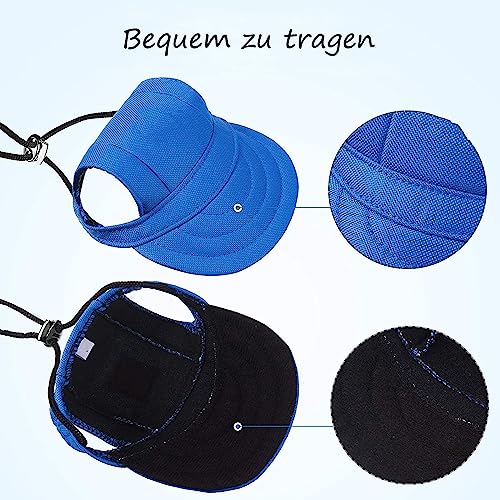 Voarge Dog Baseball Cap, Sun Hat Canvas Visor Cap with Ear Holes for small Medium and Large Dogs in Outdoor Sun Protection, Red, M - Image 3