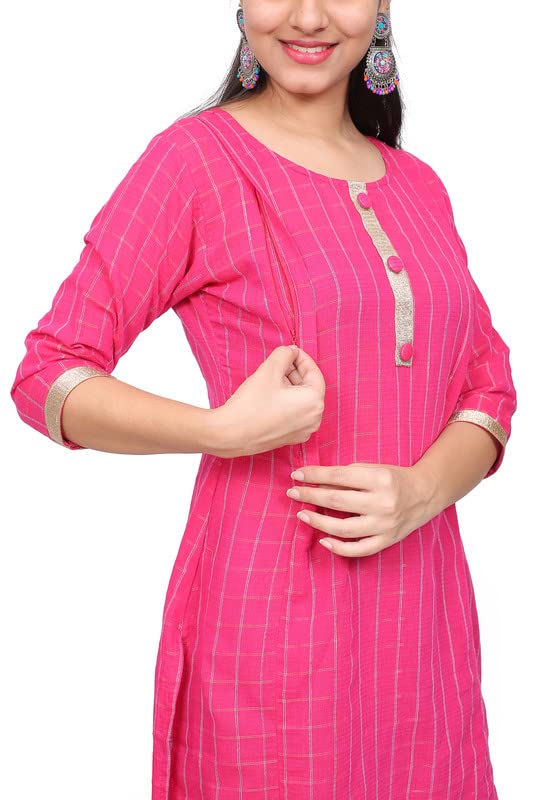 Women's Cotton A-Line Straight Kurtis for Women's BlackChck-image-41
