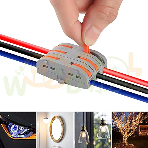 Image of Compact Splicing Wire Connectors - 3 to 3 Inline Electrical Connectors Blocks - Quick Wiring Cable Connectors (4pcs, 3 to 3 Inline, Orange)
