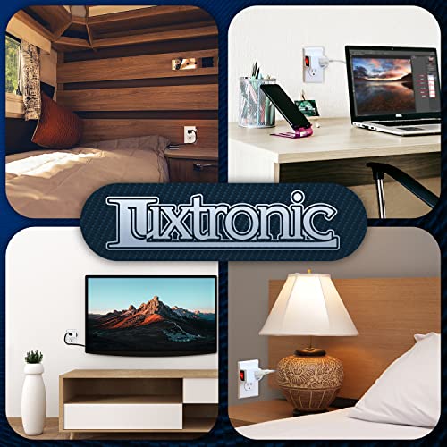 Luxtronic Grounded Power Adapter Switch - Electrical Outlet With On/Off Power Switch - 3-Prong Electric Plug With Red Light Indicator - Etl Listed (Pack Of 4) #TOP5