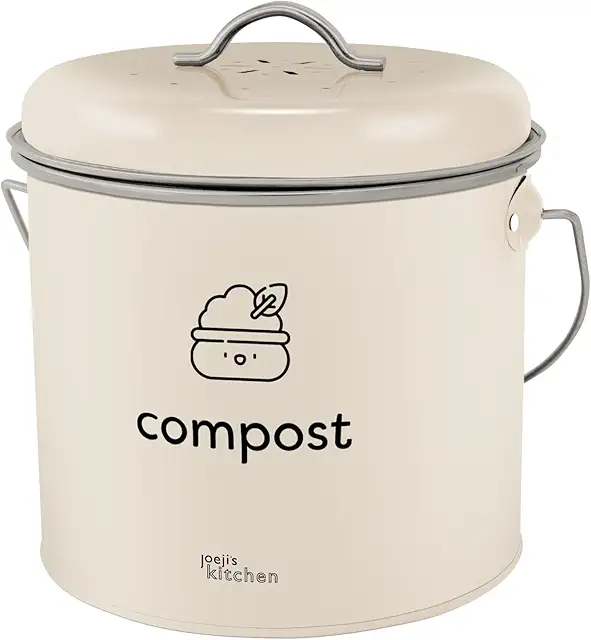 Bac Composteur de Cuisine 3,5L - Compact, Inodore et Durable en Acier Galvanisé