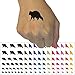 Racoon Walking Solid Temporary Tattoo Water Resistant Fake Body Art Set Collection - Brown (One Sheet)