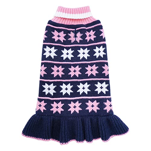 Kyeese Dog Sweaters Small Turtleneck Dog Sweater Dress Knit Warm Cat Sweater With Leash Hole #TOP3