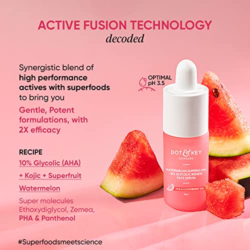 Image of Dot & Key Watermelon 10% Glycolic Acid Glow Face Serum, With KojicI, Targets Pigmentation And Oily Skin (20ml)