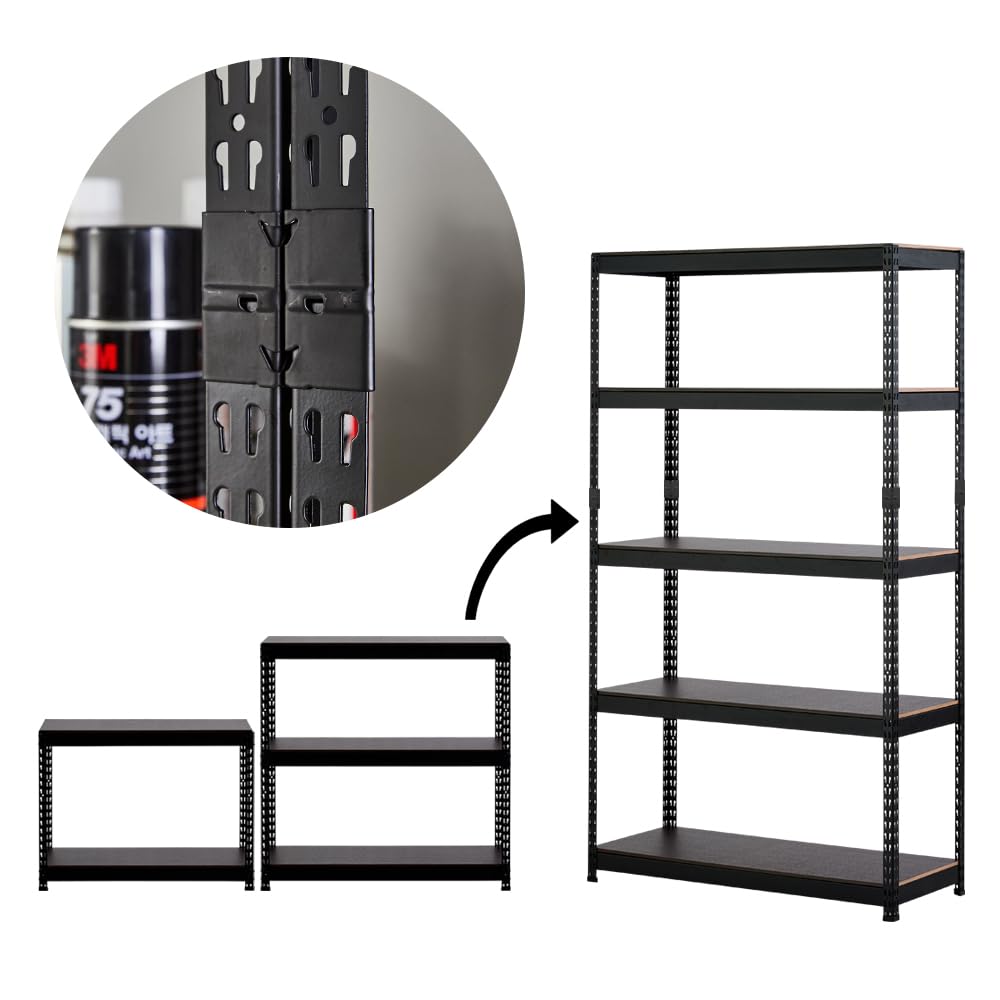 ARASO スチールラック ブラック・ブラウン ARASO スチールラック ブラック・ブラウン