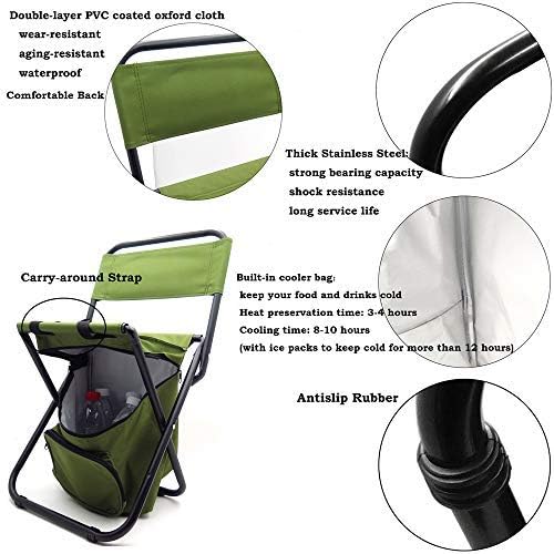 HTTMT Multi-use Backpack Chair Stool with Cooler Bag Hiking Fishing Camping Picnic [Item Number: ET-Seat002]