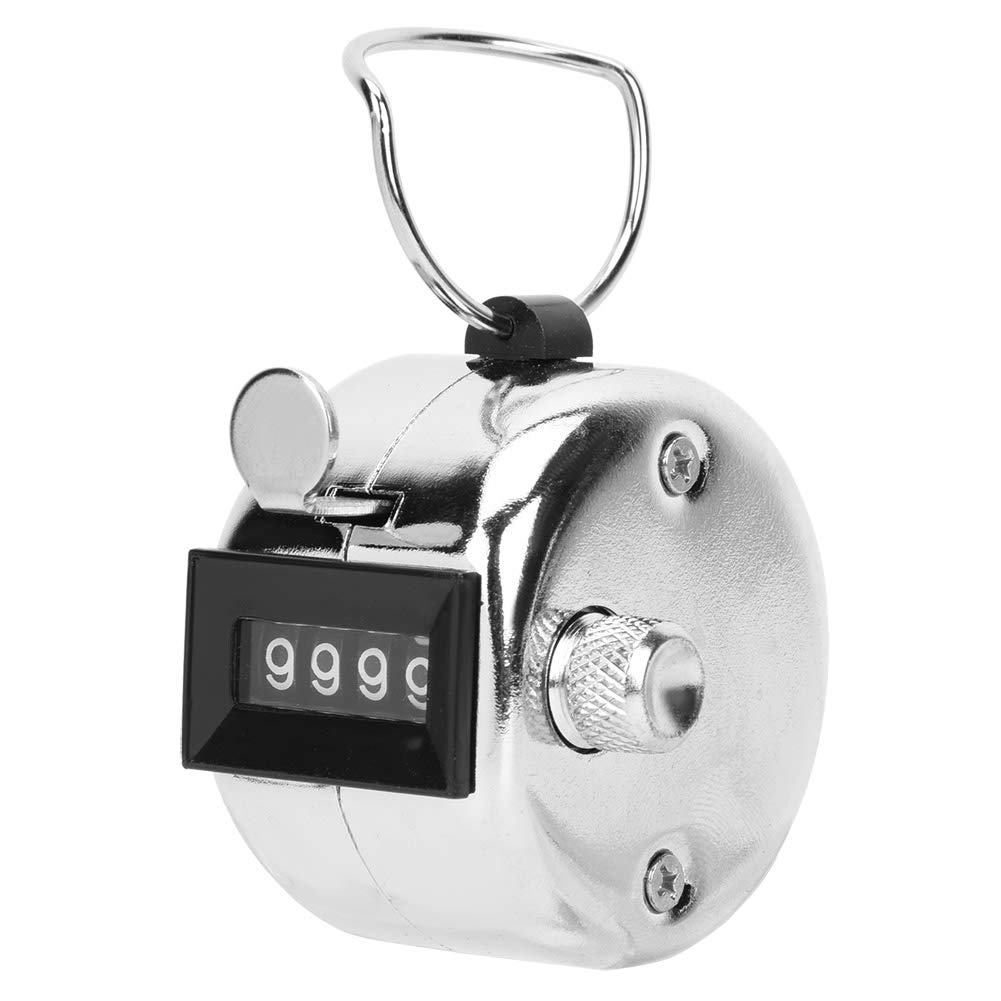 Fdit Tally Counterattack Metal Counting Tool for Sports Materials with a Hook, Silver Aluminum Alloy for Data Statistics