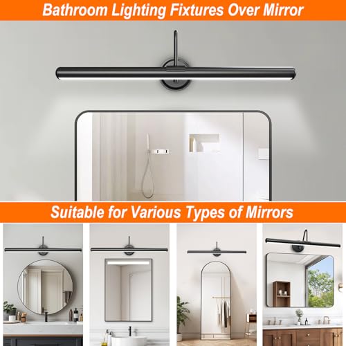 Image of Battery Operated Vanity Lights, Magnetic Mount Bathroom Light Fixture Over Mirror with Remote, Dimmable 3 Color Temp Timer, 22.8 Inch Makeup Mirror Light Bar for Bathroom Bedroom Dressing Table