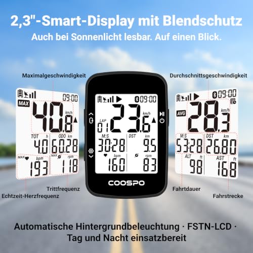 COOSPO BC26S Fahrradcomputer Trittfrequenzsensor Bundle Bluetooth