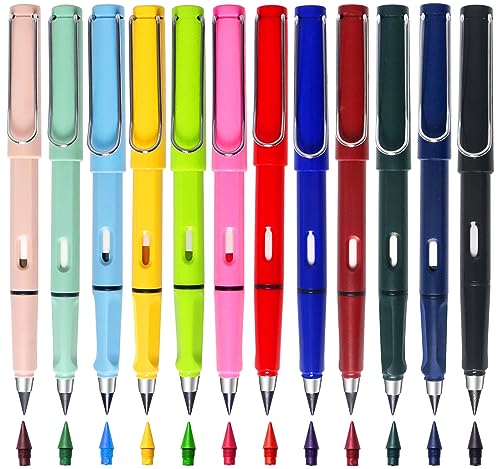 12Pack Forever Pencils for Kids Writing, Infinity Pencil Cute Ink...