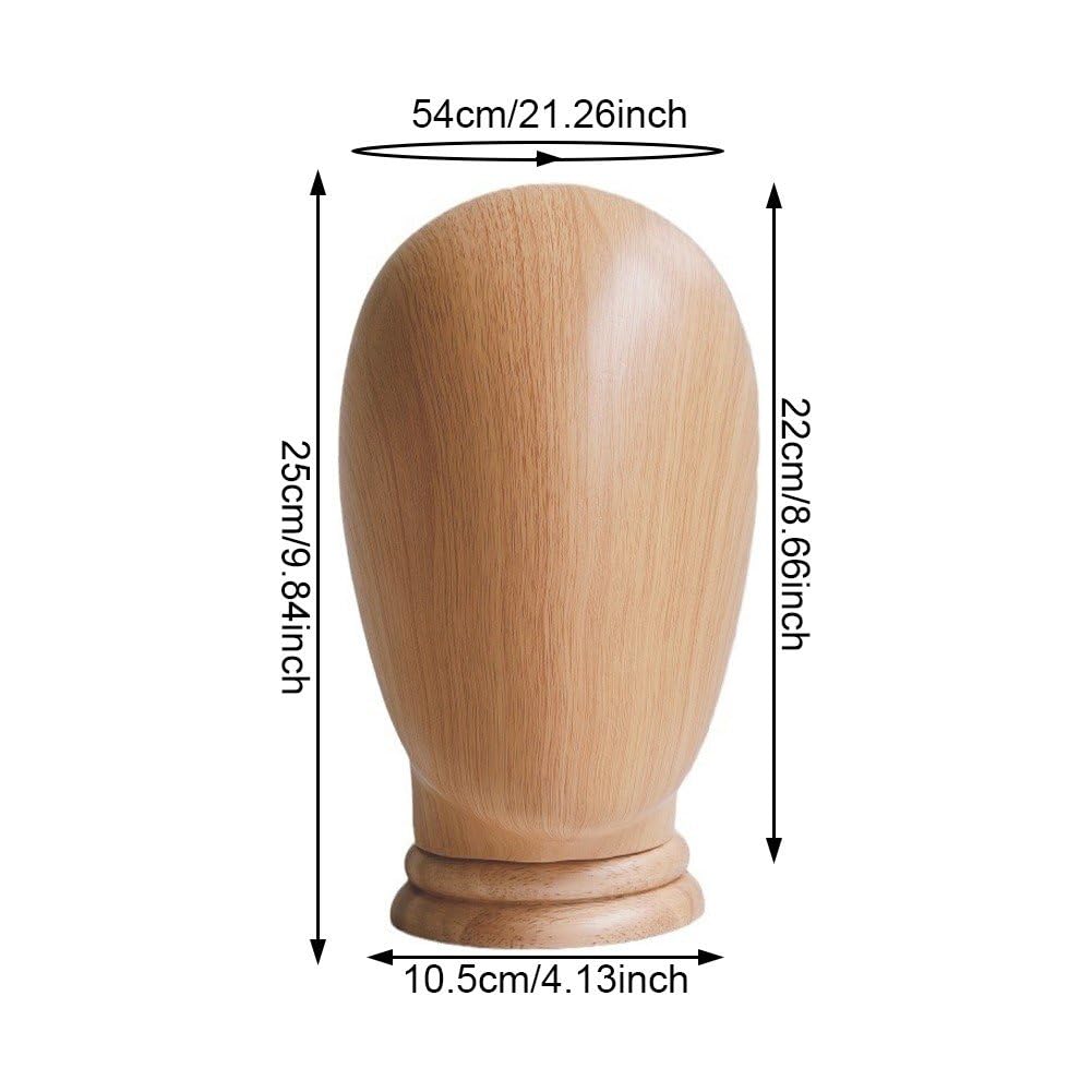 Bloc De Tête De Mannequin en Bois, Présentoir De Chapeau De Perruque, Support De Tête De Perruque en Bois, Tête De Modèle en Dôme, Support De Chapeau De Tête De Mannequin