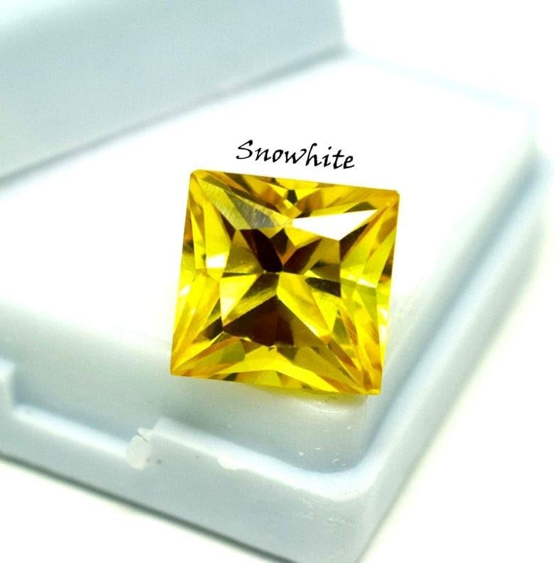 7 Ct Natural Princess Cut Yellow Sapphire Certified Loose Gemstone for Jewellery Making - 10x10x7 MM