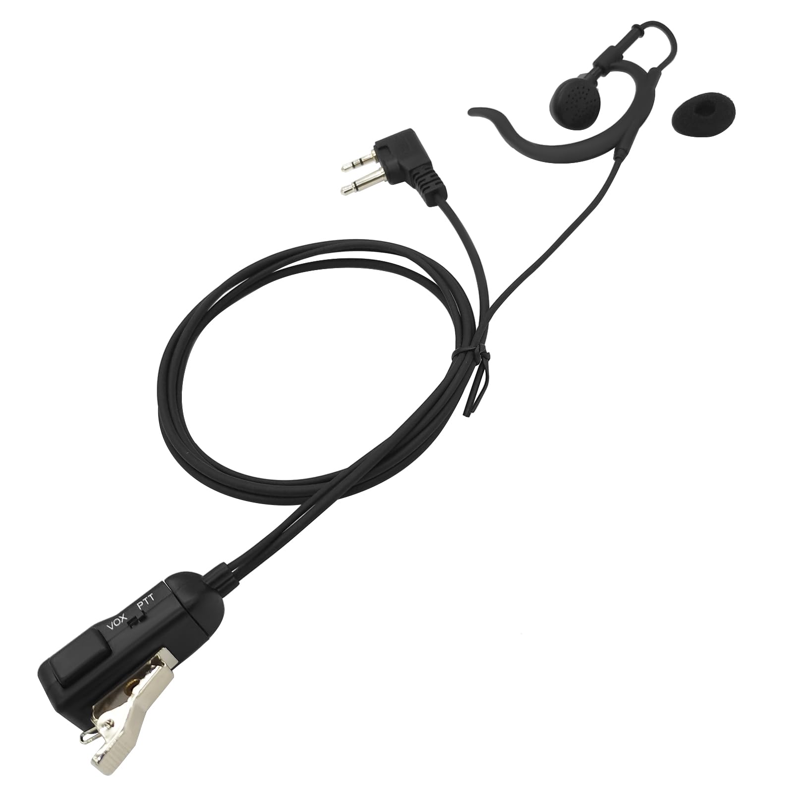 Przezroczysty zestaw słuchawkowy bezpieczeństwa z nausznikiem PTT/VOX kompatybilny z radiotelefonami Midland GXT1000VP4 LXT500VP3 GXT1050VP4 LXT600VP3 GXT1000XB