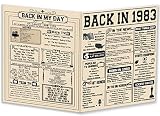 OJsensai Funny 40th Birthday Card for Him Her, Great 40 Year Old Gift for Husband Wife, Jumbo 1983 B
