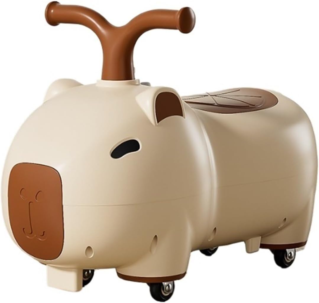 Twist car Toddler Ride On Toys Wiggle Car with Under Seat Storage Music Light Kids Riding Toy for Indoor Outdoor Ride on Toy(Brown)
