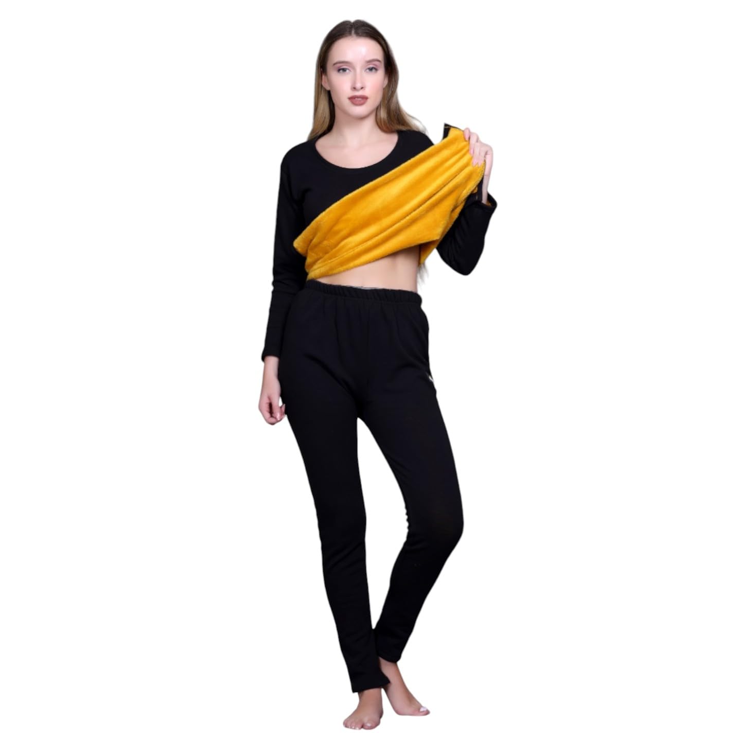 | Womens | Thermal Set (Top and Bottom) | Russian Fleece Inside | Round Neck | Full Sleeves |