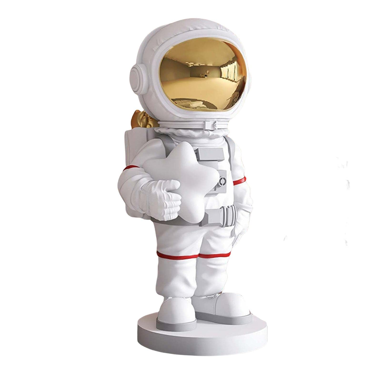 Estatua de astronauta coleccionable, figuras espaciales para niños y adultos, decoración de dormitorio, sala de estar (blanco)