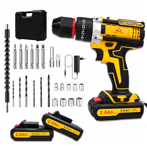 Image of ALF 21V Brushless Impact Drill Cordless Power Tool, High Torque Lithium-Ion Battery, Drill & Impact Driver with Variable Speed for DIY, Home Improvement & Professional Use.