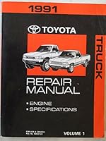 1991 Toyota Truck Repair Manual Volume 1 B000Q9O3E4 Book Cover