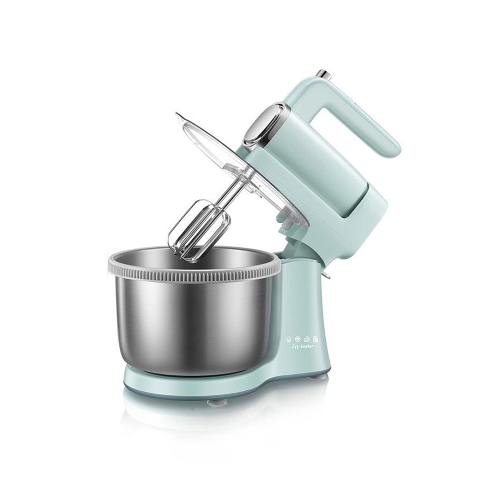Saturey Batidora de Huevos Mezclador de Soporte, computadora de Escritorio Huevo eléctrico Huevo de 9 velocidades Mezclador de Cocina de Acero Inoxidable Batidores de Cocina