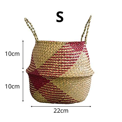 EisEyen Pescado Cesta Cesta de Picnic de Juguete Buzón Chimenea Cesta  Cesta de Algas, para habitación de los Niños Cuarto de baño Grande/pequeño Color Rosa/Negro/Blanco, Rotes Muster, pequeño