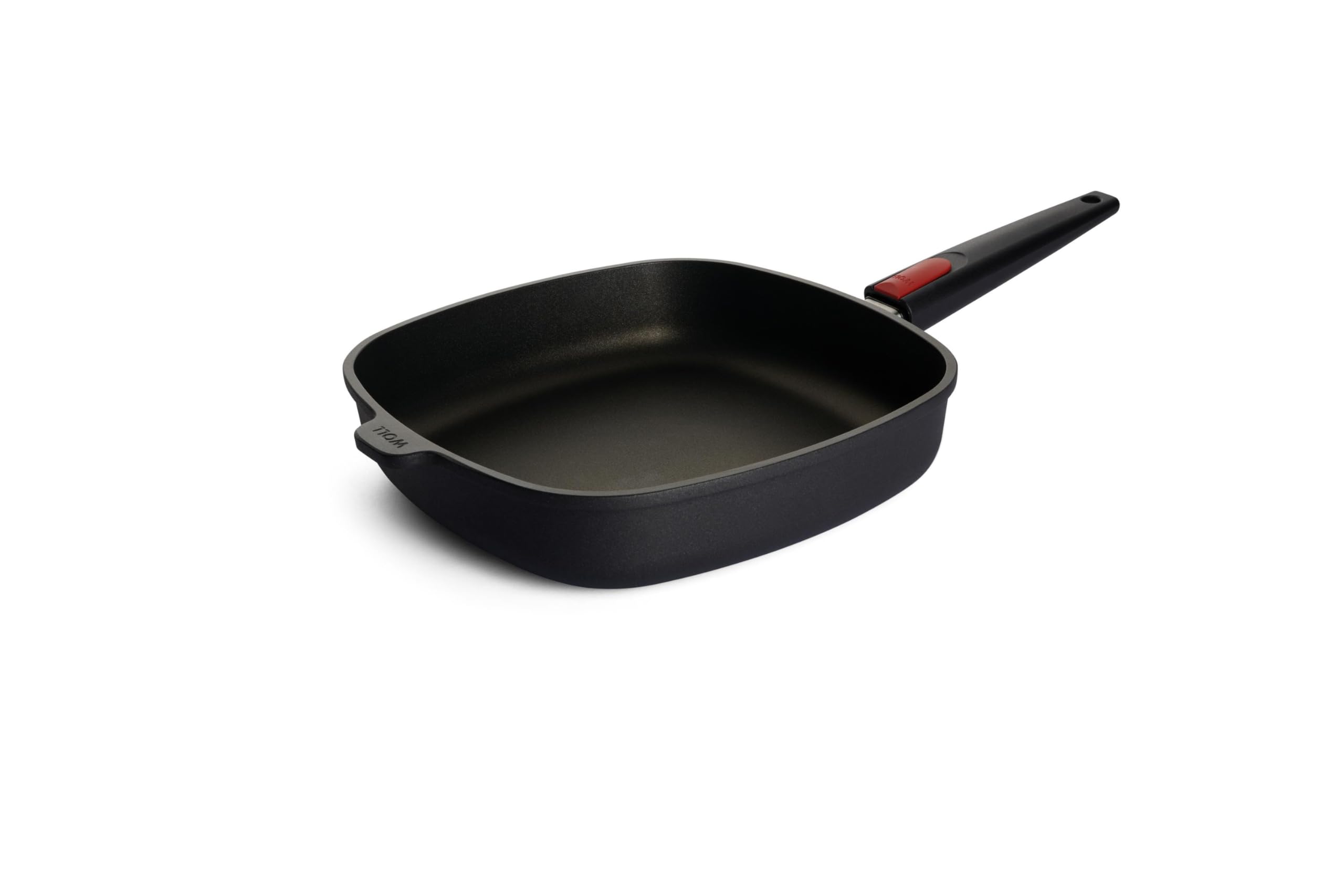 Woll – Nowo Titanium Guss-Pfanne 28×28 cm viereckig mit Deckel – 3,3 l, Aluguss, Antihaft (Titan-Diamant), abnehmbarer Stiel, backofenfest bis 300 °C – für alle Herdarten