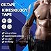 OK TAPE Kinesiology Tape Bulk 103Feet, Pro Adhesive, Water-Resistant k Tape, Elastic Athletic Tape, Latex Free, Uncut, Blue
