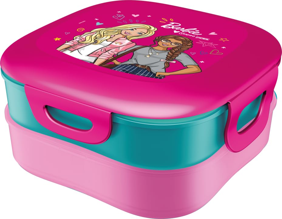 Maped Picnik Barbie Lunch Box - 2 Modular Compartments, Including
