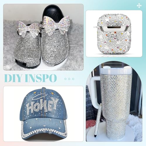Image of 6100Pcs Resin Rhinestones for Crafting with 2Pcs 10ml B7000 Jewelry Glue, 1 Box Flatback Crystals Diamond (Transparent) for Bedazzling Crafts DIY Nail Art,Non Hotfix Gems for Clothing Shoes Tumblers