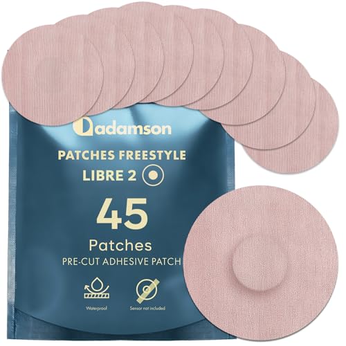 Freestyle Libre 2 Covers – 45 Libre 2 Sensor Covers, Long-Lasting, No Glue on Center, Non-Irritating, Easy to Apply and Remove – for Sports and Daily Use - Beige