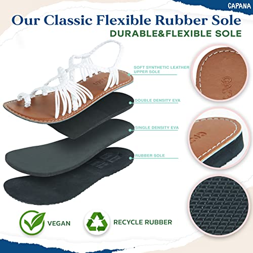 Capana Woven Women's Flat Sandals - Strappy Braided Sandals, Beach Sandals for Women Dressy Summer, Rope Bohemian Sandals, Spring Casual Womens Shoes, Comfy Boho Flats for Teen Girls – Commune2