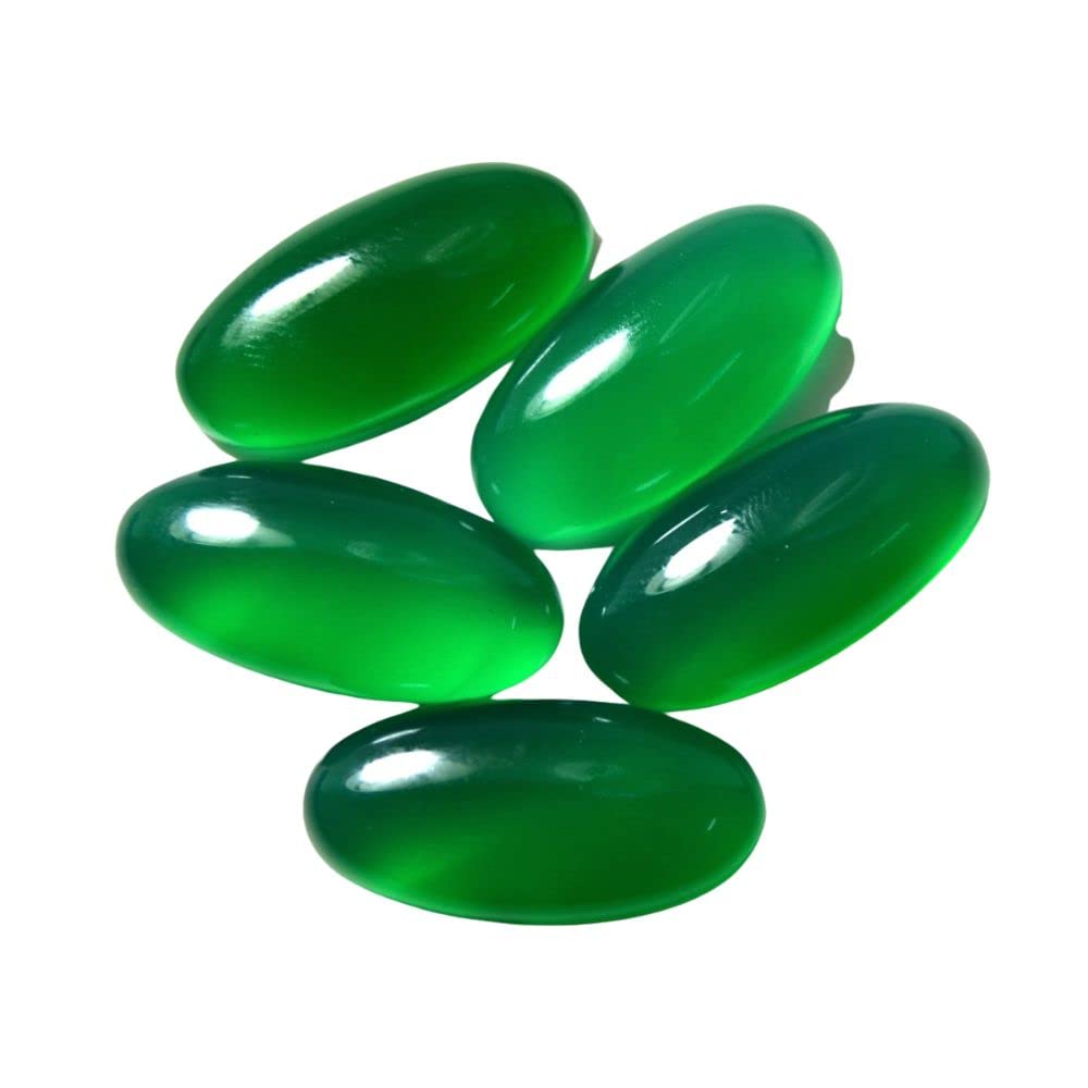 Natural Green Onyx at Wholesale Lot (Rs 30/carat) Fine Quality Long Oval Shape हकीक Loose Gemstone for Reselling Astrologers Jewellers Crystal Healing Astrological singh Leo Rashi-image-28