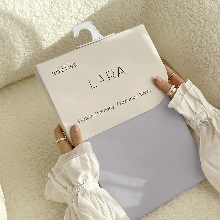 ROOM99 Lara Curtain with Silver Eyelets, 140 x 260 cm, Width x Height Sliding Curtains, Modern Curtain, Living Room, Bedroom - Image 4