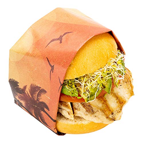 Restaurantware 12 Inch Deli Papers 200 California Sunshine Sandwich Wrapping Papers - Greaseproof Microwave-Safe Kraft Paper Food Basket Liners For Restaurants Picnics Parties Or Barbecues