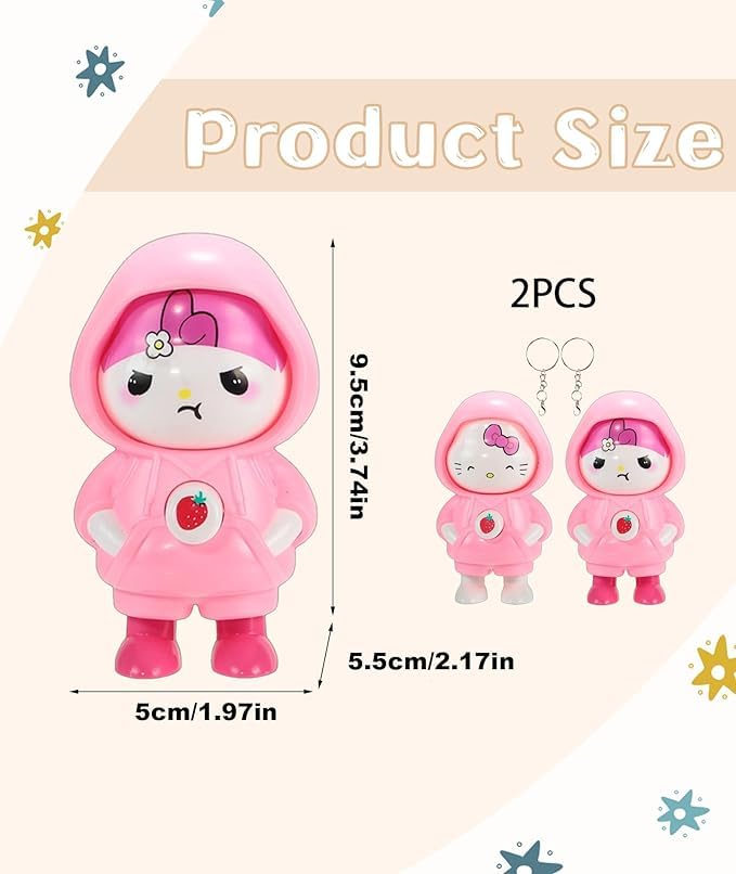 Image of WOYAX Face Changing Keychain with 3 Expressions 3D Cartoon Character ABS Toy Key Holder Unisex Keychain for Bags, Cars & Gifts Cute Action Figure for Kids & Adults